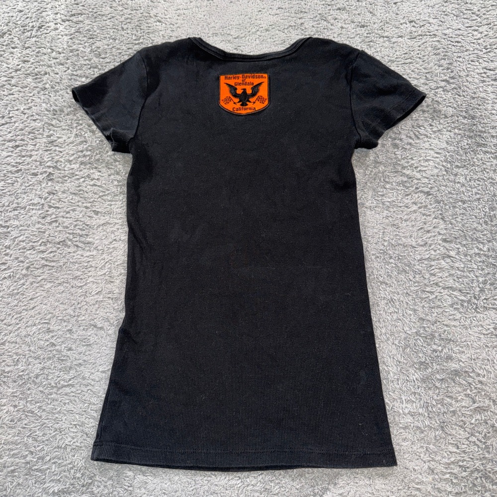 Harley-Davidson Glendale California Ribbed Graphic T-Shirt Black Small